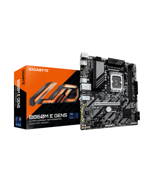 Gigabyte B860M E GEN5, Processor family Intel, Processor socket LGA1851, DDR5, Number of SATA connectors 4, Supported hard