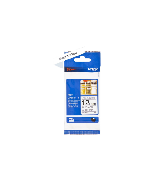 Brother TZe-N231 Labelling Tape Cassette – Black on White, 12mm wide, 8m long Brother