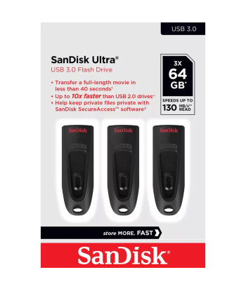 MEMORY DRIVE FLASH USB3 64GB/3PK SDCZ48-064G-G46T SANDISK
