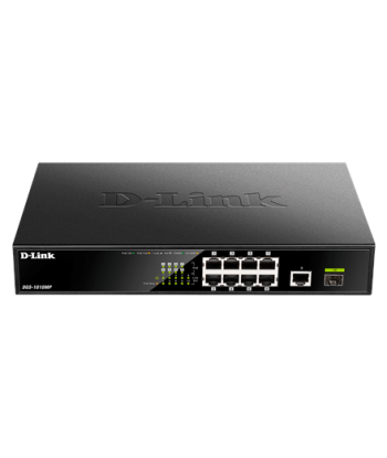 D-Link, 10 Gigabit port Switch with PoE, DGS-1010MP, Unmanaged, Desktop / Rackmount, Gigabit Ethernet (copper) ports quantity