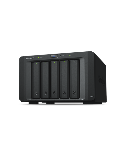 Synology, Tower NAS Expansion Unit, DX517, up to 5 HDD/SSD Hot-Swap (drives not included), Internal AC 100-240V Universal