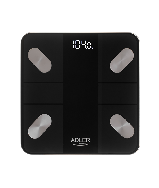 Adler, Smart Bathroom Scale, AD 8186b, Maximum weight (capacity) 180 kg, Accuracy 100 g, Body Mass Index (BMI) measuring, Black