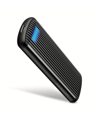 AXAGON USB-C 10Gbps M.2 NVMe SSD Enclosure, Screwless, RIBBED Aluminum | EEM2-SC
