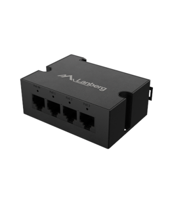 Lanberg Switch PoE Extender 1xIn 3xOut Fast Ethernet Din Rail at 30W metal clips | DIN-FE4-AT-30W