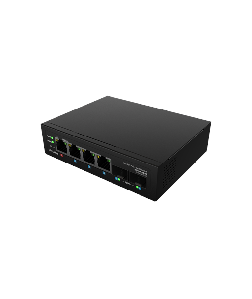 Lanberg Switch Light IndustrialPoE 1xBT 3xAT 2xSFP Din Unmanagment Gigabit Ethernet | ILGE-4P-2S-90 | Unmanaged