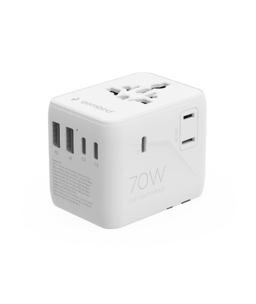 POWER ADAPTER TRAVEL 70W/WHITE TPA-2A3C70-01-W GEMBIRD
