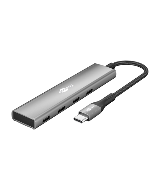 Goobay Slim 4-Port USB Hub, USB-C to USB-C, 5 Gbit/s