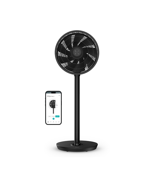 Duux Fan, Whisper Flex 2, Stand Fan, 2-21.5 W, Diameter 34 cm, Number of speeds 30, Oscillation, Remote control, Black