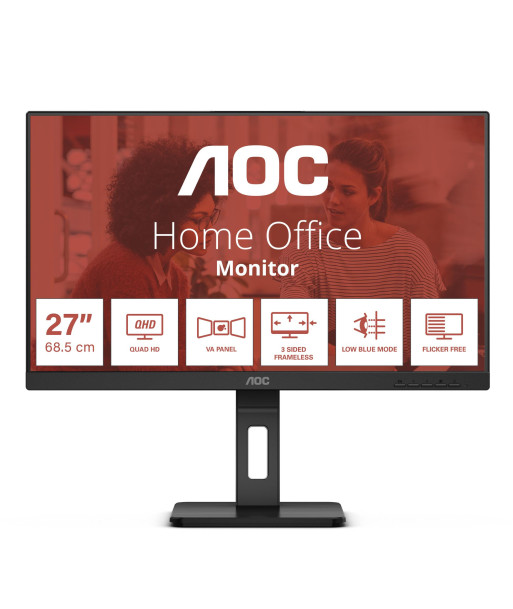 LCD Monitor AOC 27" 2560 x 1440 pixels Quad HD Native aspect ratio 16:9 Flat Q27E3UMF
