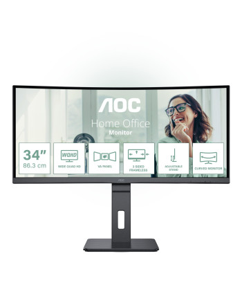LCD Monitor AOC 34" 3440 x 1440 pixels UltraWide Quad HD Native aspect ratio 21:9 LED Curved CU34P3CV