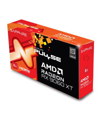 Видеокарта SAPPHIRE AMD Radeon RX 9060 XT 8 GB GDDR6 128 bit PCIE 5.0 16x GPU 2700 MHz Dual Slot Fansink 2xHDMI 1xDisplayPort