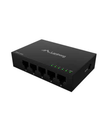 Lanberg Switch 5x1GB/s Unmanagment Gigabit Ethernet Desktop 12V metal case, DSM1-1005, Unmanaged, Desktop