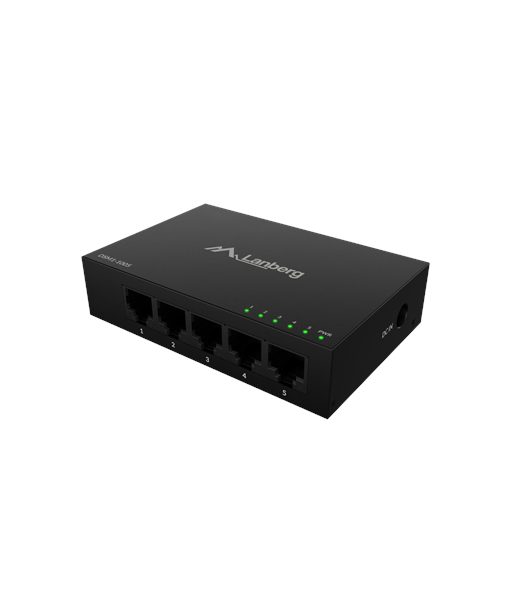 Lanberg Switch 5x1GB/s Unmanagment Gigabit Ethernet Desktop 12V metal case, DSM1-1005, Unmanaged, Desktop