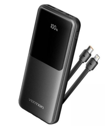 Внешний аккумулятор USB 10000MAH 22.5W/BLACK FHOB0 VENTION