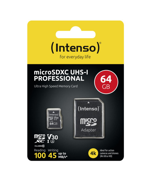 MEMORY MICRO SDXC 64GB C10/W/ADAPTER 3433490 INTENSO