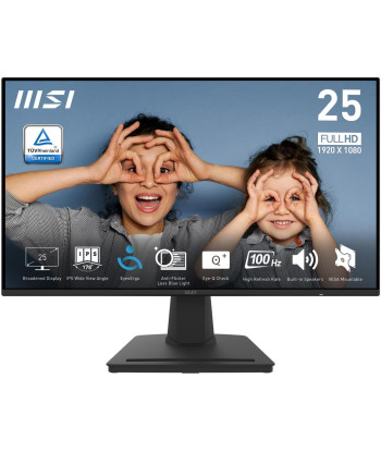 LCD Monitor MSI PRO MP252 24.5" Panel IPS 1920x1080 16:9 100Hz Matte 1 ms Speakers Tilt Colour Black PROMP252