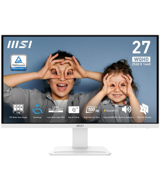 LCD Monitor MSI PRO MP273QW E2 27" Business Matte 2560x1440 16:9 100Hz 1 ms Speakers Colour White PROMP273QWE2