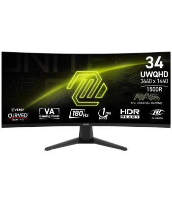 LCD Monitor MSI MAG 346CQ 34" Gaming/Curved Panel VA 3440x1440 16:9 180 Hz 1 ms MAG346CQ