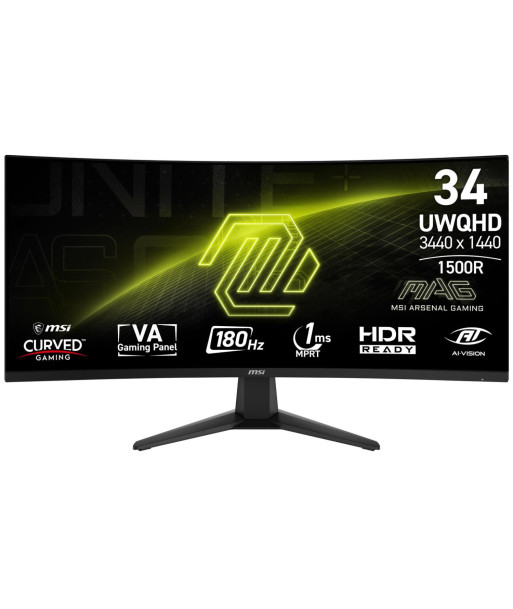 LCD Monitor MSI MAG 346CQ 34" Gaming/Curved Panel VA 3440x1440 16:9 180 Hz 1 ms MAG346CQ