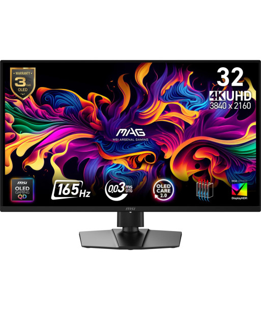 Monitor MSI 31.5" 3840 x 2160 pixels 4K Ultra HD Native aspect ratio 16:9 QD-OLED Flat MAG322UPQD-OLEDE16