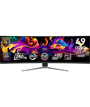 Monitor MSI 49" 5120 x 1440 pixels Dual QHD Native aspect ratio 32:9 QD-OLED Curved MPG491CQPXQD-OLED