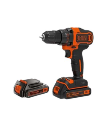 Black&Decker 18v2G DD w 400mA ch in kitbox 2 batts BDCDD186KB-QW | BLACK & DECKER
