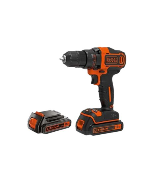 Black&Decker 18v2G DD w 400mA ch in kitbox 2 batts BDCDD186KB-QW | BLACK & DECKER