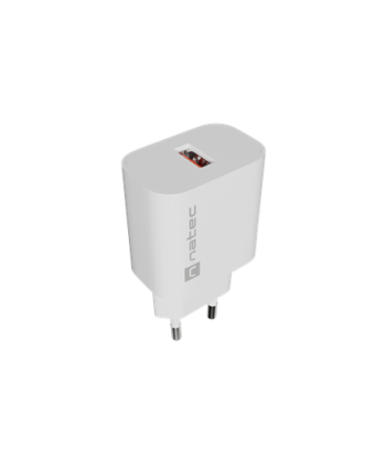 Natec Ribera USB Charger 1X USB-A 18W, White