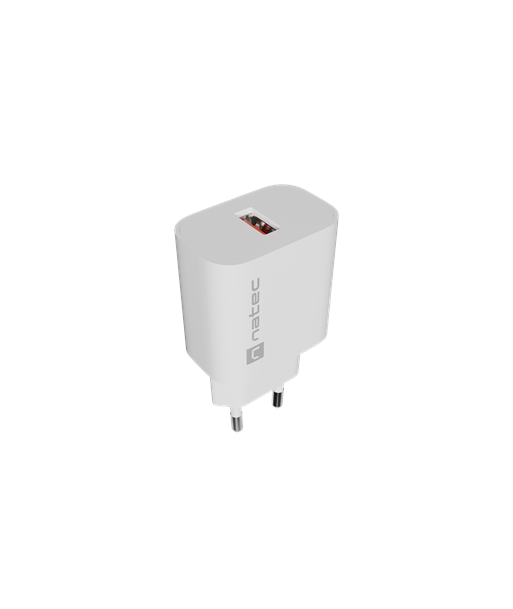Natec Ribera USB Charger 1X USB-A 18W, White