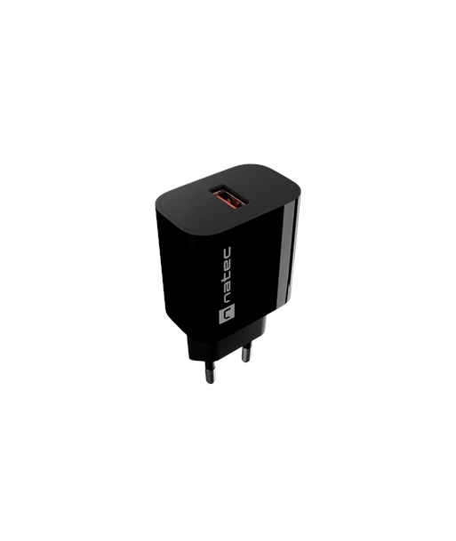 Natec Ribera USB Charger 1X USB-A 18W, Black