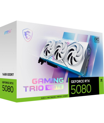 Videokaart MSI NVIDIA GeForce RTX 5080 16 GB GDDR7 256 bit PCIE 5.0 16x Dual Slot Fansink 1xHDMI 3xDisplayPort