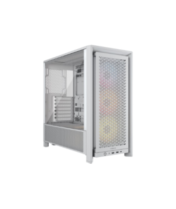 Corsair PC Case, Frame 4000D RS ARGB Modular, White, Mid-Tower