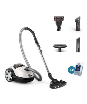 Vacuum Cleaner PHILIPS Performer LED 8000 Series Bagged/For carpets 900 Watts Noise 75 dB White Weight 5.3 kg XD8142/12