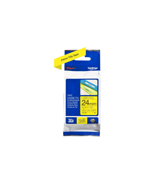 Brother, TZe-651 Laminated Tape, Black On Yellow, TZe, 8 m, 2.4 cm