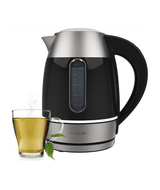 Cecotec Kettle, Thermosense 400 VisionLight, Electric, 2200 W, 1.7 L, Stainless steel, 360° rotational base, Black/Stainless