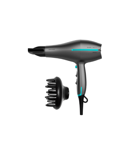 Фен Cecotec, IoniCare 5300 Maxi Aura Black, 2200 W, Number of temperature settings 3, Ionic function, Black/Grey, Diffuser