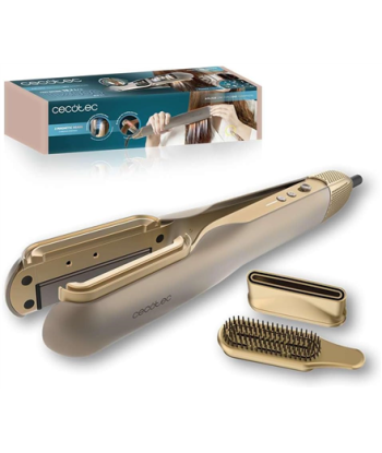 Cecotec Air Straightener, AirLisse 2in1 ForceDry Champagne, Ceramic heating system, Number of heating levels 4, 1000 W, Beige