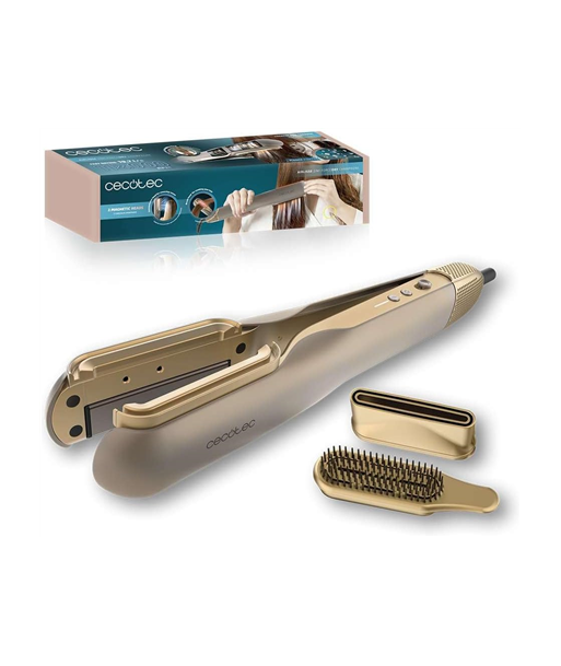 Cecotec Air Straightener, AirLisse 2in1 ForceDry Champagne, Ceramic heating system, Number of heating levels 4, 1000 W, Beige