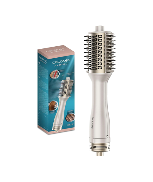 Cecotec Air Brush with Heating Plates, Air DryBold, Ceramic heating system, Ion conditioning, 1200 W, Gold/White