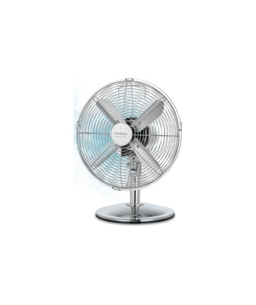 Cecotec EnergySilence 620 RetroDesk, Desktop Fan, Table Fan, 40 W, Diameter 30 cm, Number of speeds 3, Oscillation, Silver