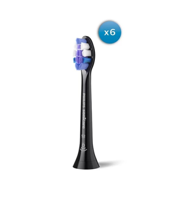 Philips HX6056/88 Sonicare Sensitive, Replacement brush heads, Heads, For adults, Number of brush heads included 6, Black