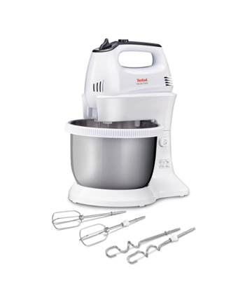 TEFAL HT312138 Quickmix, Hand Mixer, 300 W, Number of speeds 5, Turbo mode, White/Stainless steel