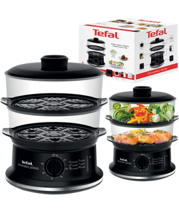 Пароварка TEFAL, VC140135, Black, 900 W, Number of baskets 2
