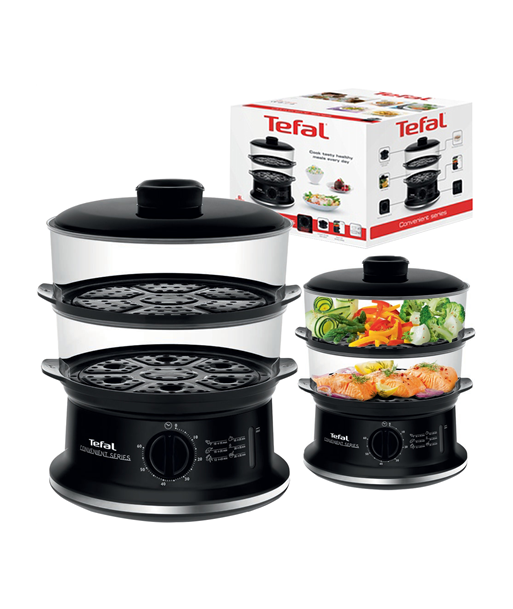 TEFAL, VC140135 Food Steamer, Black, 900 W, Number of baskets 2