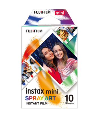 Fujifilm, Instax Mini, Art Spray Sheet (10pl) Instant Film, 54 x 86 mm, Hi-Speed ISO 800 – With superb grain quality, INSTAX