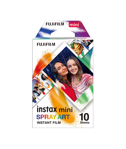 Fujifilm, Instax Mini, Art Spray Sheet (10pl) Instant Film, 54 x 86 mm, Hi-Speed ISO 800 – With superb grain quality, INSTAX