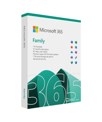 Microsoft, 365 Family, 6GQ-01897, M365 Family, FPP, License term 1 year(s), English, EuroZone Medialess