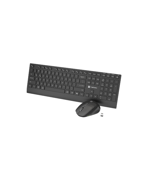 Клавиатура Natec and Mouse, Stringray 2, and Mouse Set, Wireless, US, Black