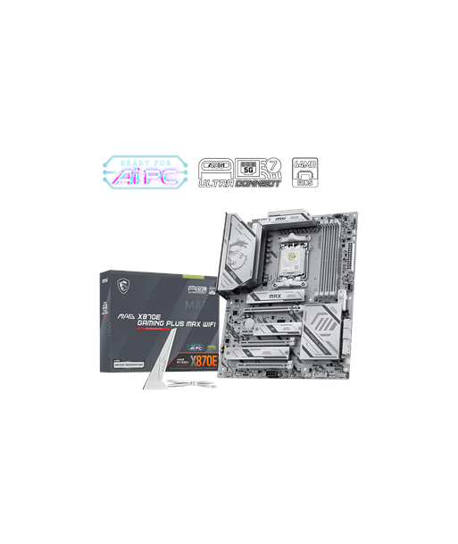 MSI MAG X870E GAMING PLUS MAX WIFI, Processor family AMD, Processor socket AM5, DDR5, Supported hard disk drive interfaces