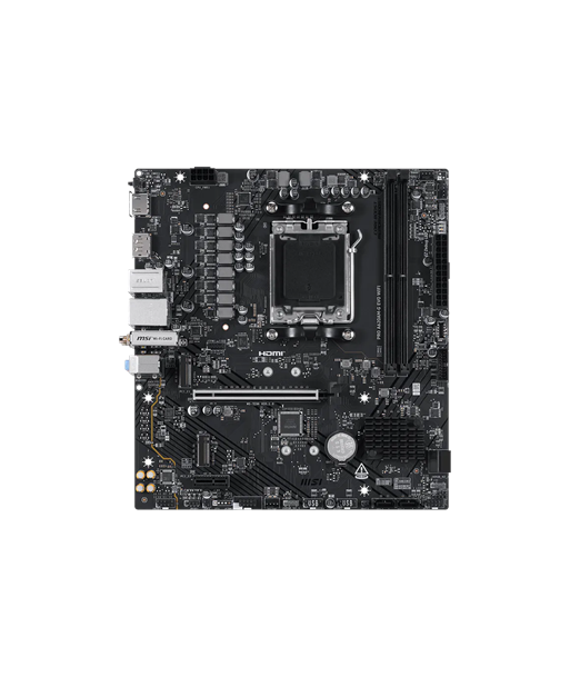 MSI PRO A620AM-G EVO WIFI, Processor family AMD, Processor socket AM5, DDR5, Number of SATA connectors 4, Supported hard disk